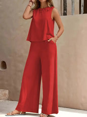 Women's Summer Sleeveless Set 2025 Elegant Two Piece Set