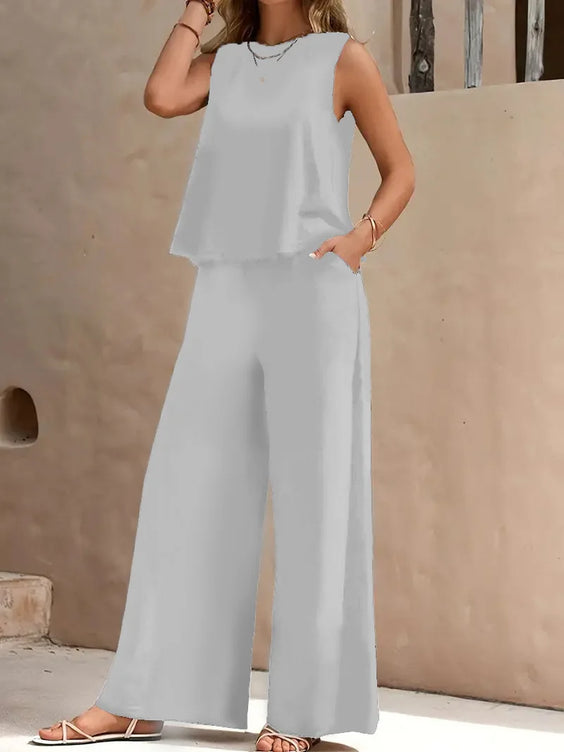 Women's Summer Sleeveless Set 2025 Elegant Two Piece Set