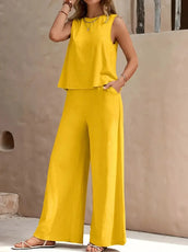 Women's Summer Sleeveless Set 2025 Elegant Two Piece Set